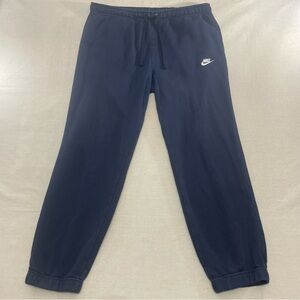 Nike Club Joggers Mens XL Navy Blue Sweatpants 804406451 Fleece Embroidered Gym